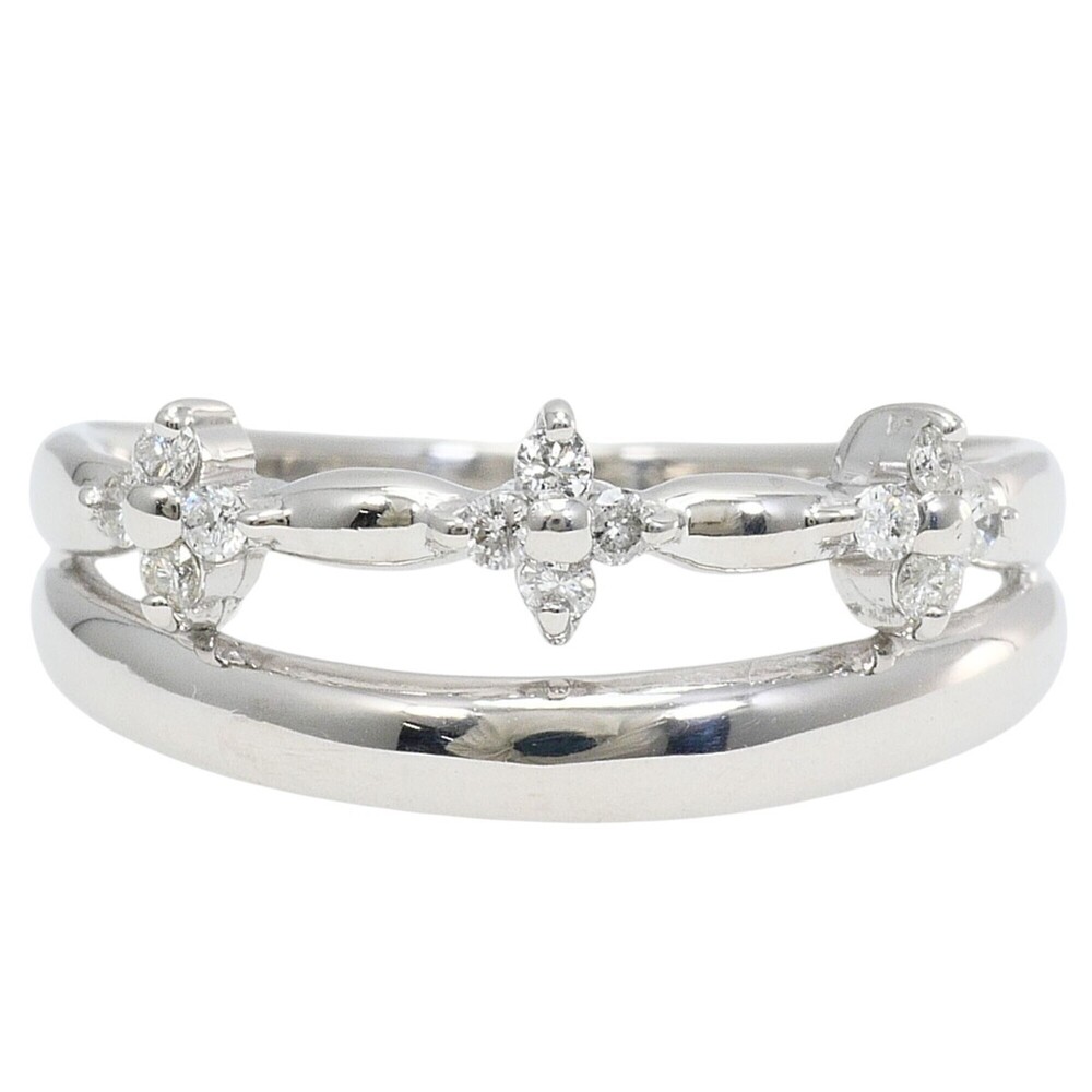 18K (18-karat white gold) ring, 1 diamond (0.13ct), total weight 3.8g, jewelry.